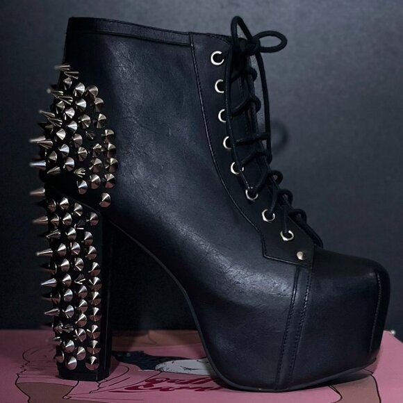 Jeffrey Cambell Spike Studded Boot Heel Platform - Picture 2 of 5